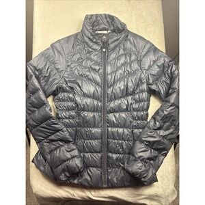 Athleta Women Black Puffer Jacket 90% Goose Down Fill Size Medium Very Nice!